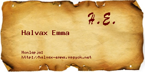 Halvax Emma névjegykártya